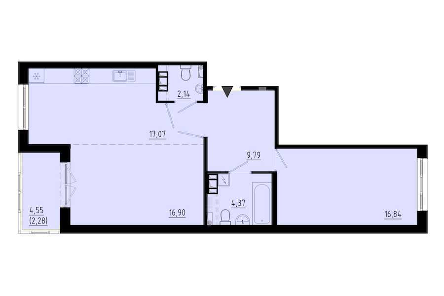 Однокомнатная квартира в : площадь 67.11 м2 , этаж: 1 – купить в Санкт-Петербурге